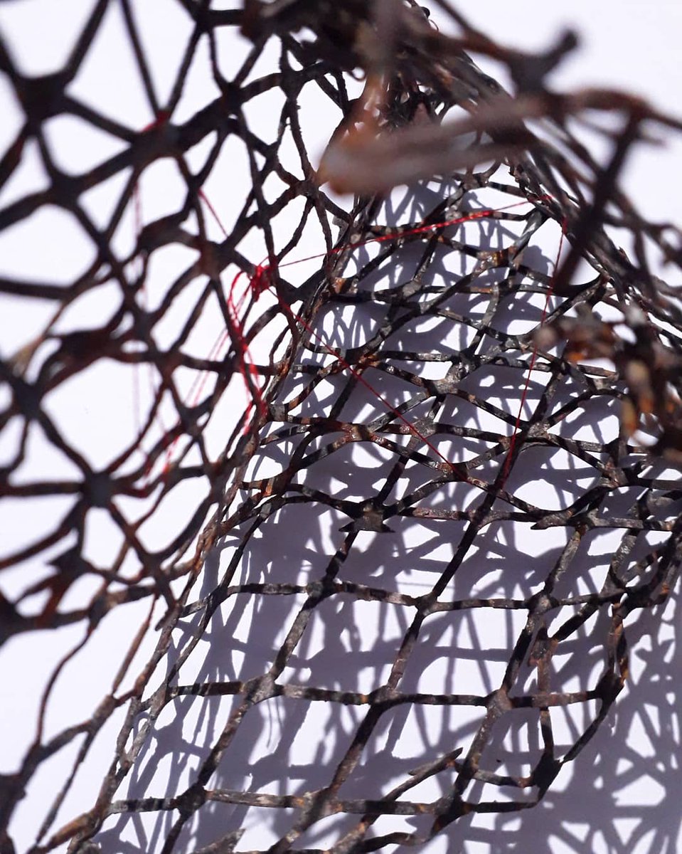 AteliersCortada's tweet photo. Triangles, pyramids and a splash of red in memory of my dear friend Charlotte
Roughly 20 x 15 Γ 10 cm - recycled wire mesh and red cotton thread
#triangle #pyramid #redthread #edinburghartist #recycledart #recycledmaterials #contemporaryart #contemporaryartist #frayededges https://t.co/ohh59XkahQ
