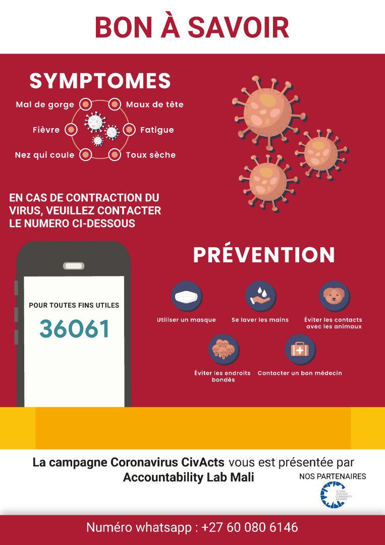 Kondoba's tweet photo. #Covid19_Mali: Avec plus de 1000 cas confirmés, il est plus jamais crucial de respecter les mesures barrières. La levée des restrictions par le gouvernement ne veut pas dire la fin de #Coronavirus dans notre. @accountlabML continue sa campagne @CivActs pour stopper la pandémie. https://t.co/lfHoaBVXGa
