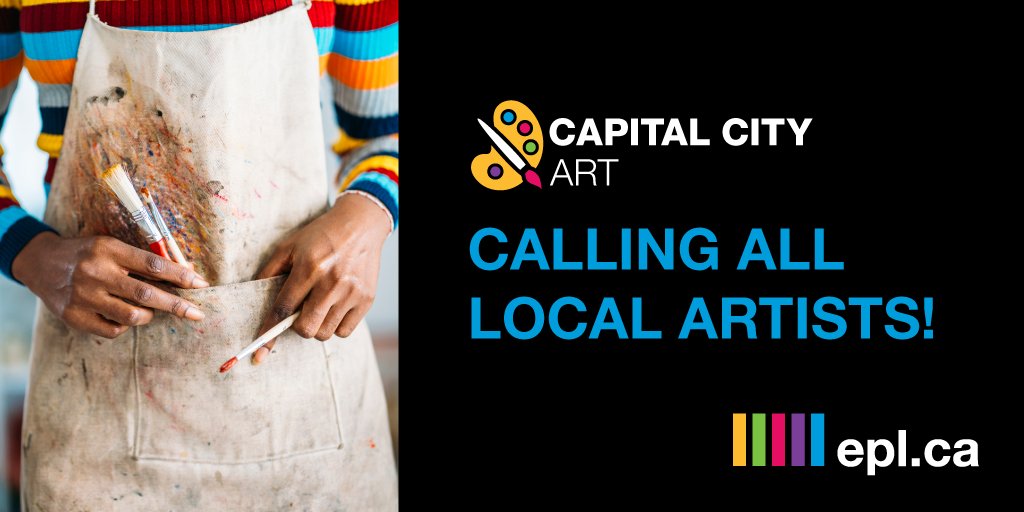 EPLdotCA's tweet photo. Calling all local #yegartists! We want to see your artwork showcased in the Gallery at Milner! Successful applicants will be the first to display their art in the revitalized Milner Library when it reopens. Apply online today: https://t.co/cdp5KL1kp5 https://t.co/GVFKxlcvlK