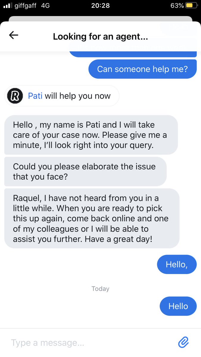 raichel89's tweet photo. After one week try to contact with them, I don’t reply them in 20 minutes and they closed my chat like that, thanks @RevolutApp #Revolut #fraud #fraude https://t.co/6U65EJtRQN