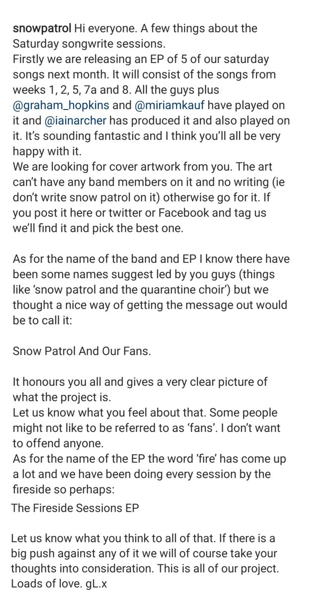 TheThirdBarnet's tweet photo. #snowpatrol #thefiresessionsep https://t.co/2zwly0qDVZ