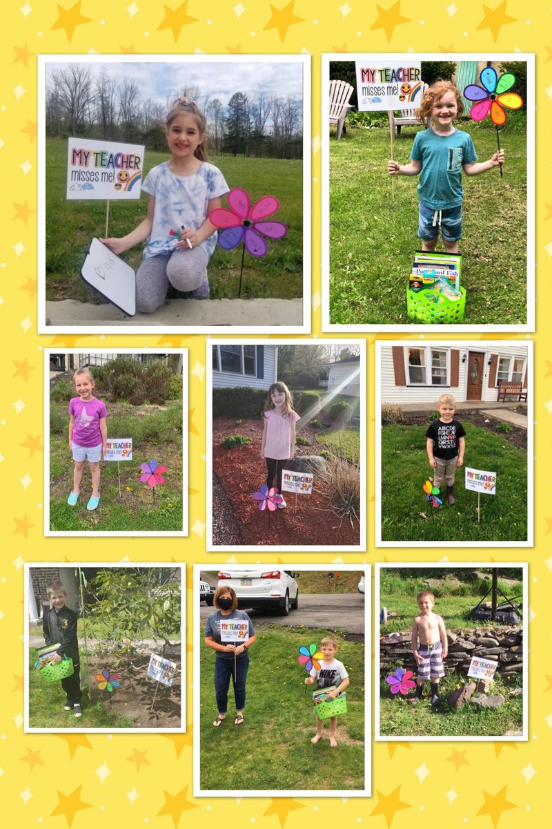 Kindercarrie's tweet photo. Loved surprising my kinder friends with a surprise social distance visit &amp; goodies to chase their blues away. Even though we couldn’t hug, it was a special moment for all of us! We all needed a personal connection to get through the next few weeks 💛🖤💛🖤#Knight_Vision3 https://t.co/xAx7tMs7N7