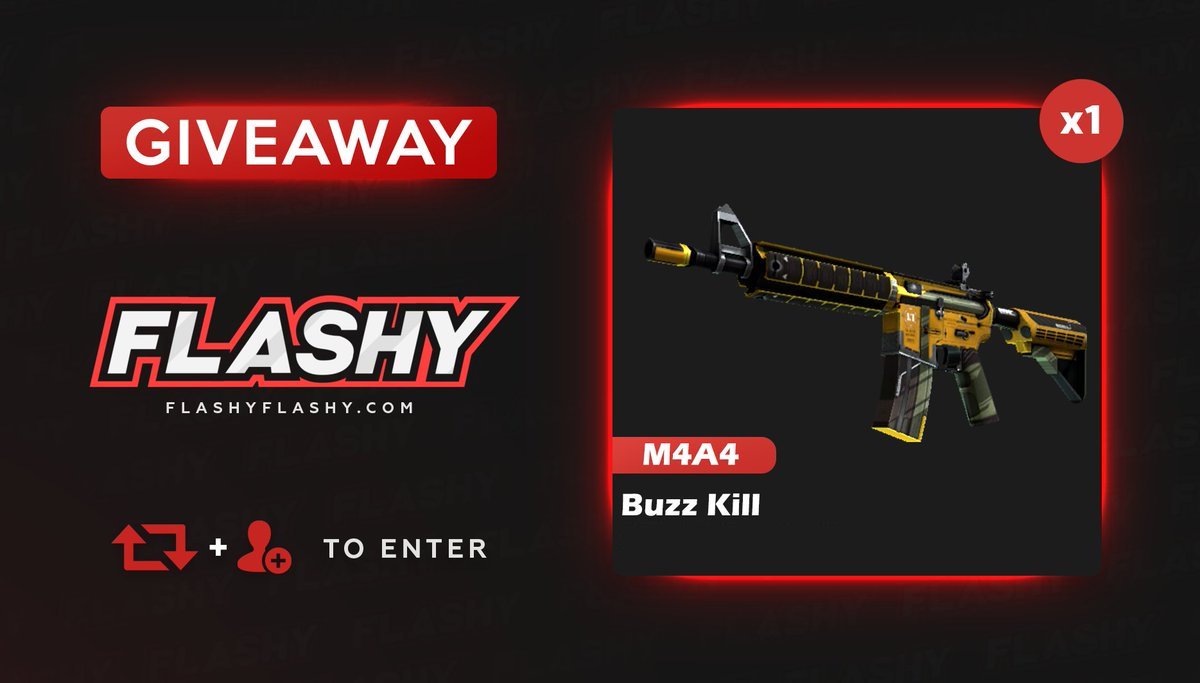 flashyflashycom's tweet photo. 🔥 24H GIVEAWAY !!! 🏆 M4A4 Buzz Kill !

To win:
🔻 Visit to support us: https://t.co/EmdZFb7zLx
🔻 Visit for more raffles: https://t.co/B9734CUg7G
🔻 Retweet
🔻 Follow us
🔻 Turn on twitter notifications

#flashyflashy #giveaway #csgoskins #CSGOGiveaway https://t.co/zJplJuYuGq
