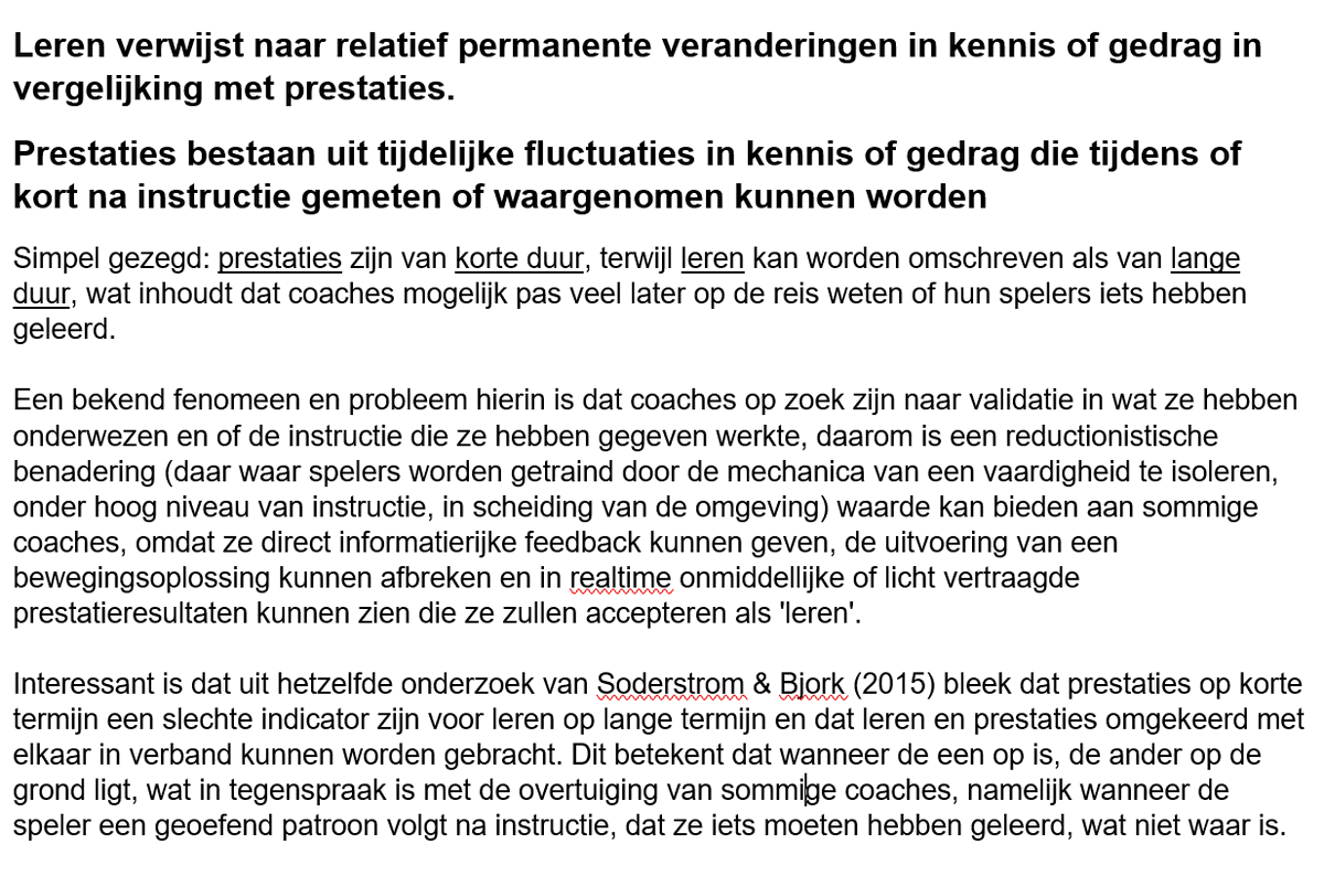 JvanderB78's tweet photo. Wat is het verschil tussen leren en presteren?

Het is belangrijk om onderscheid te maken tussen ‘leren en prestaties’ in relatie tot motorische leerdomeinen. Soderstrom &amp; Bjork (2015) maakten een duidelijk onderscheid tussen de twee, zie:⤵️🇳🇱📈💪 https://t.co/UTAAbSffHZ