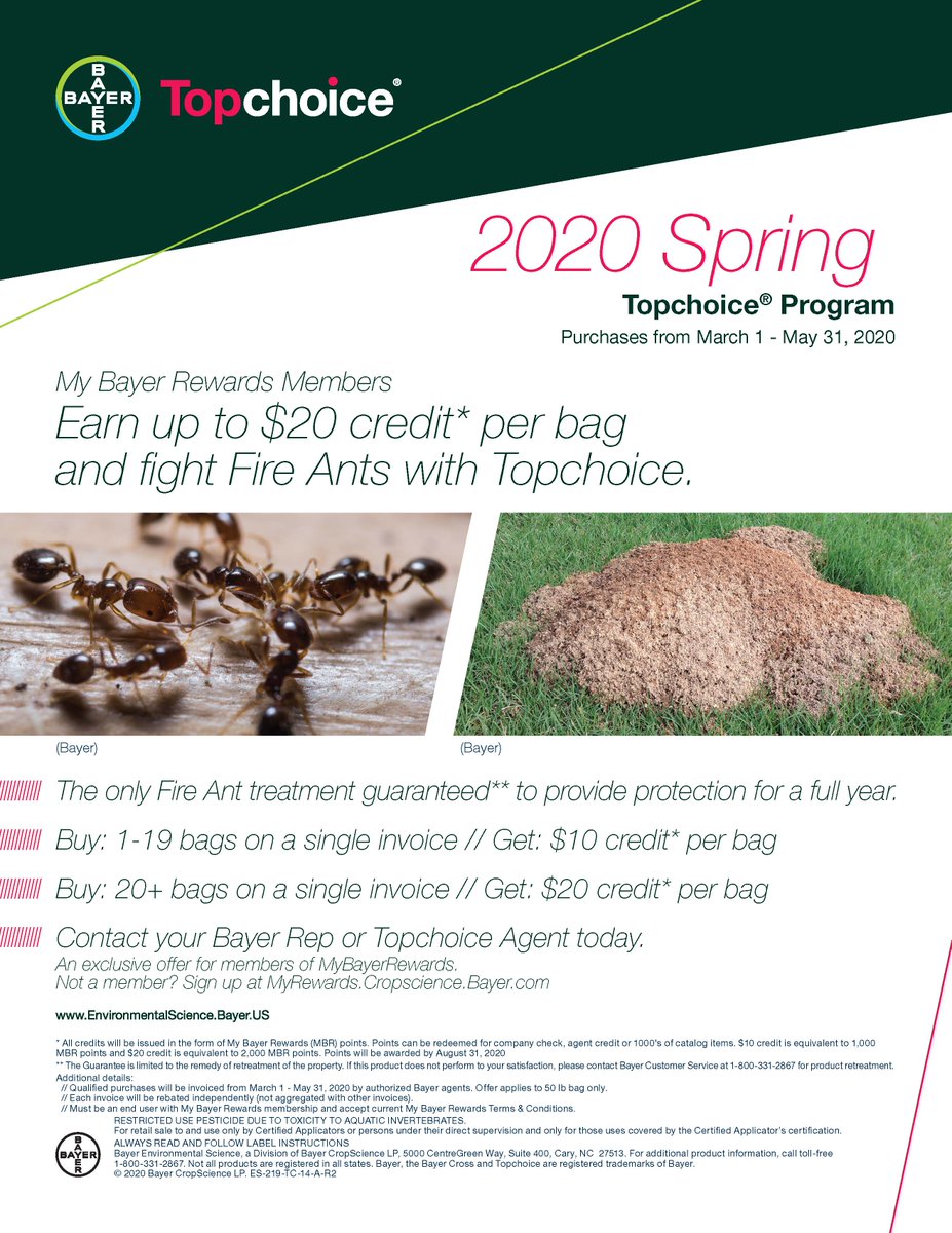 MikeDzurenko's tweet photo. Last week to save big $$ on TopChoice from @Bayerlawn @bayergolf . Fire Ant mounds are rising with the temps! https://t.co/BHa0442IyW