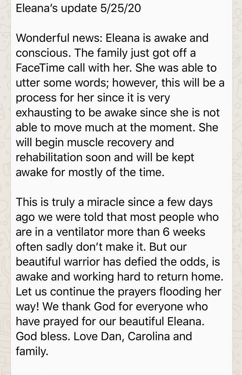 I wrote recently about Eleana Topp, a mother of four who had been on a ventilator since early April. Her kids had to face the possibility she might die. This morning, their dad sent a message that they got to FaceTime with her. houstonchronicle.com/news/houston-t… @HoustonChron