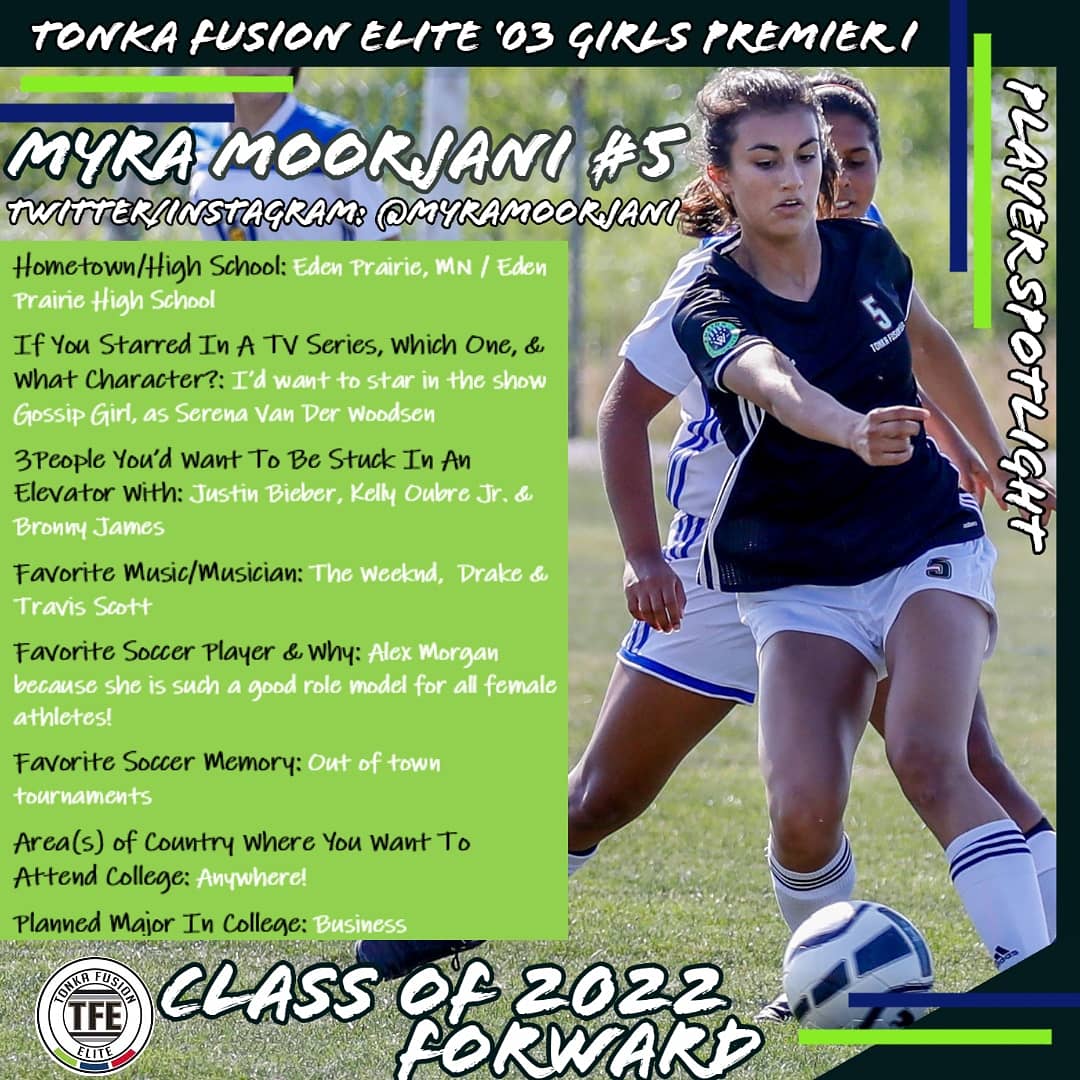 Tfe 03 Girls Premier I On Twitter Tfe 03 Girls Premier I Debuted Our Spotlight Player Series On Ig Featuring Forward Myra 2022 A Dual Sport Athlete Open To Attending College Anywhere Eden Prairie Mn Soccer Tournament 2022