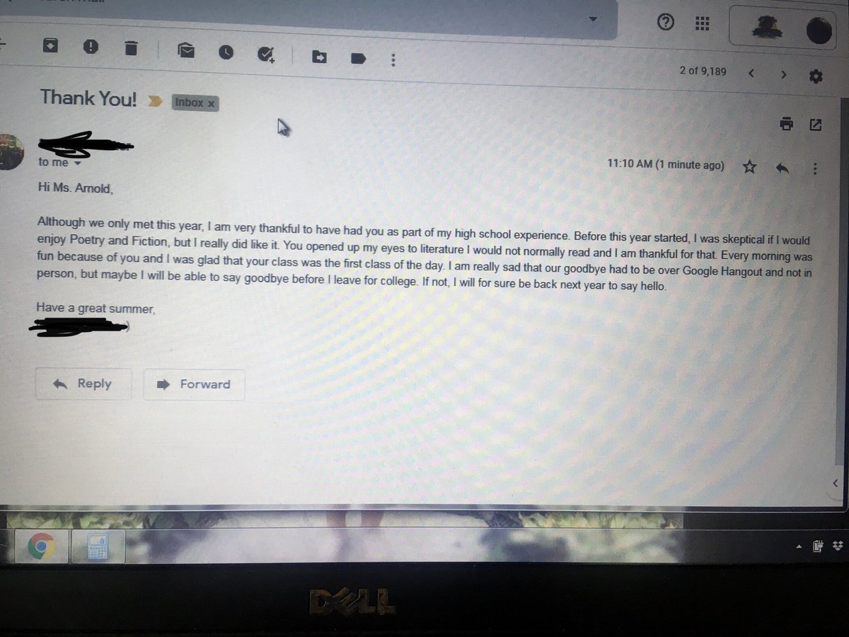 Teach451's tweet photo. Totally crying after reading this. ❤️ I miss my students!❤️❤️
#COVIDteaching
#ofhsbulldogs https://t.co/NzIoz7gQFF