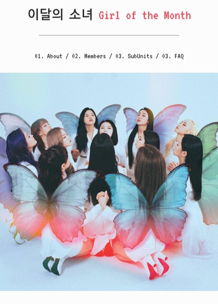 (if you click on the photo, it should bring you to different versions of the guide to Loona carrd, including the about section, video section, music section, and misc.)