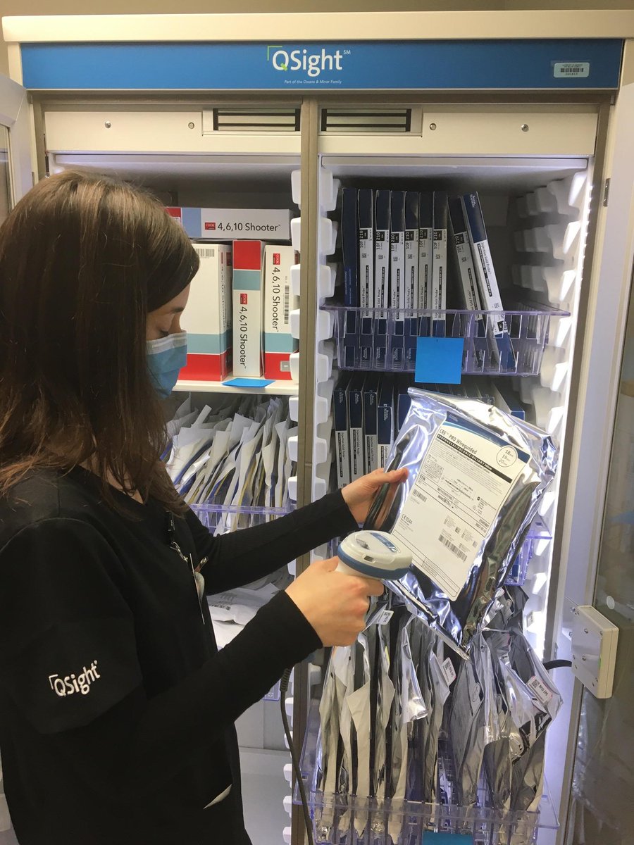 Owens_Minor's tweet photo. A #QSight team member on-site doing the initial scanning of inventory using QSight's easy-to-use hand scanner. To find out more about QSight, click here: https://t.co/GS8XIjGzPA https://t.co/HT4EIsDvd9