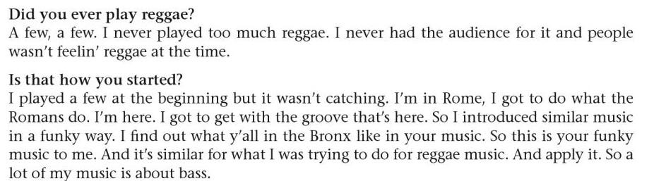 Reggae nor Dancehall played a role in the formation of Hip-Hop. Herc was spinning R&B, Disco and Funk like the rest of his Black American counterparts