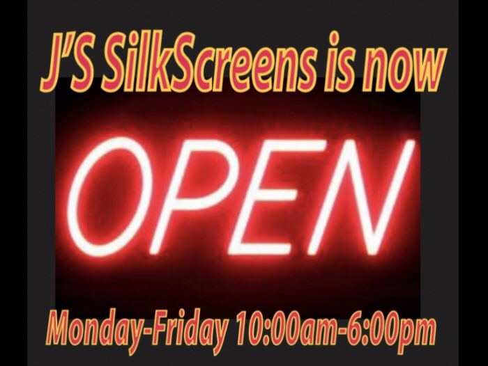JsSilkscreens's tweet photo. Stop by! https://t.co/PpvT8Ug1bL