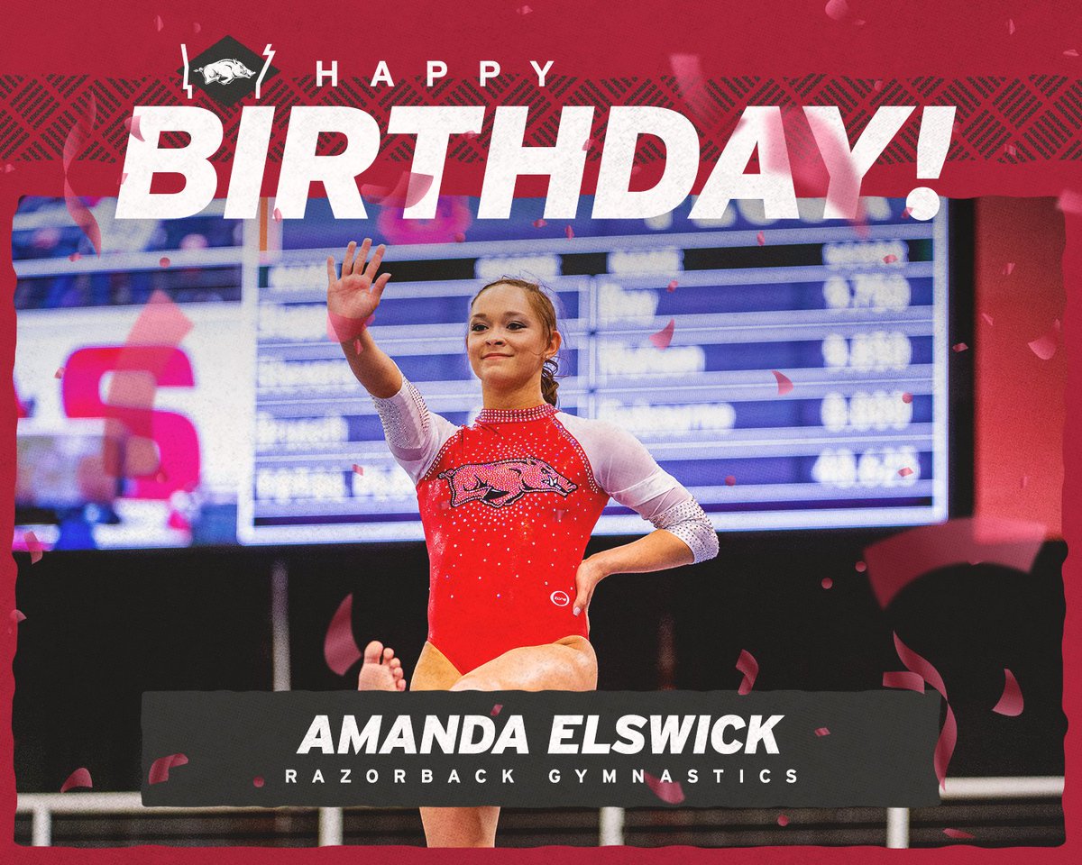 RazorbackGym's tweet photo. Yesterday we got to celebrate this star's BIRTHDAY! 🤩 @lilwicky519 made a huge comeback this season ➡️ her first meet back on the vault was in our win over Georgia and she took home the title! 🏆 #RISE https://t.co/tmgnyjJjsL