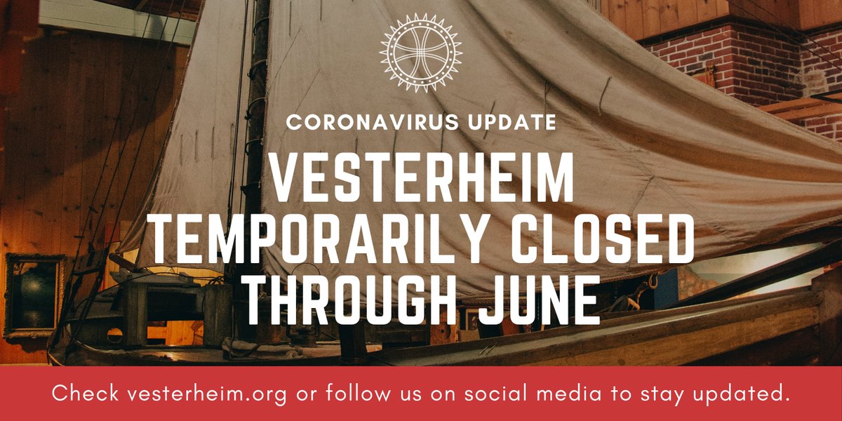 vesterheim's tweet photo. The safety of our guests, volunteers, and staff is essential to us, so Vesterheim has decided to extend our close, and discontinue all programming and classes through June. Follow Vesterheim on Facebook for updates, and for more info visit https://t.co/QxZMDVOY8M https://t.co/leACy0za7n
