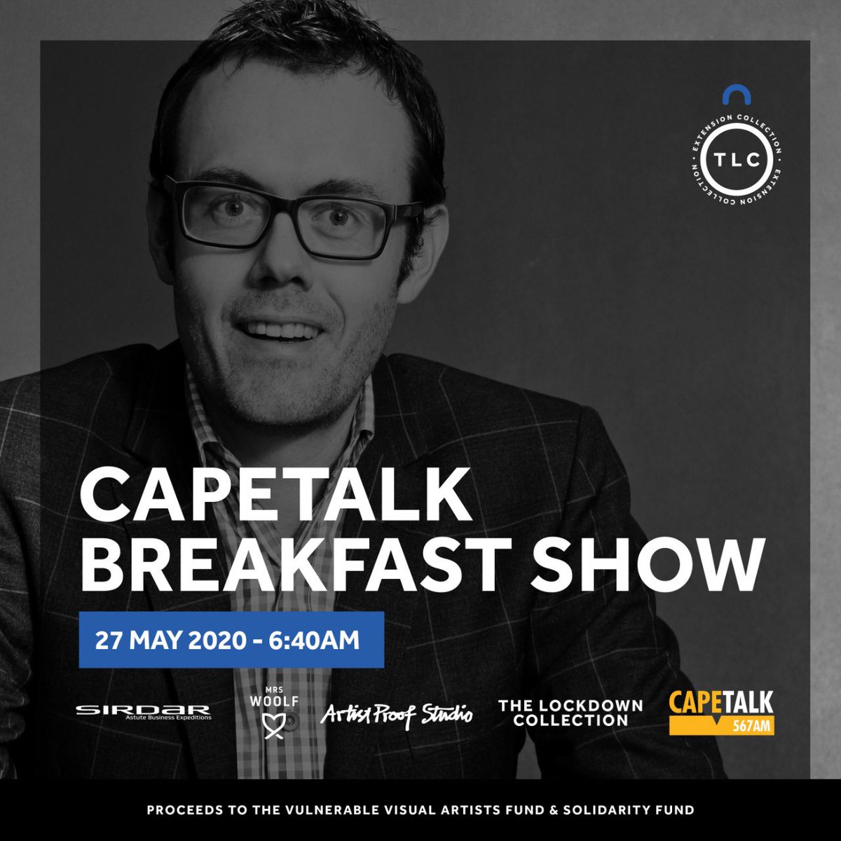thelockdowncol's tweet photo. Tune into @CapeTalk tomorrow morning when one of our co-founders, @CarlBates will be chatting to @RefilWest about #TLCExtensionCollection, future plans and how you can continually support, donate and contribute to this initiative.
#ArtForGood #BreakfastWithRefilwe 🇿🇦❤️ https://t.co/ihCleZKuEw