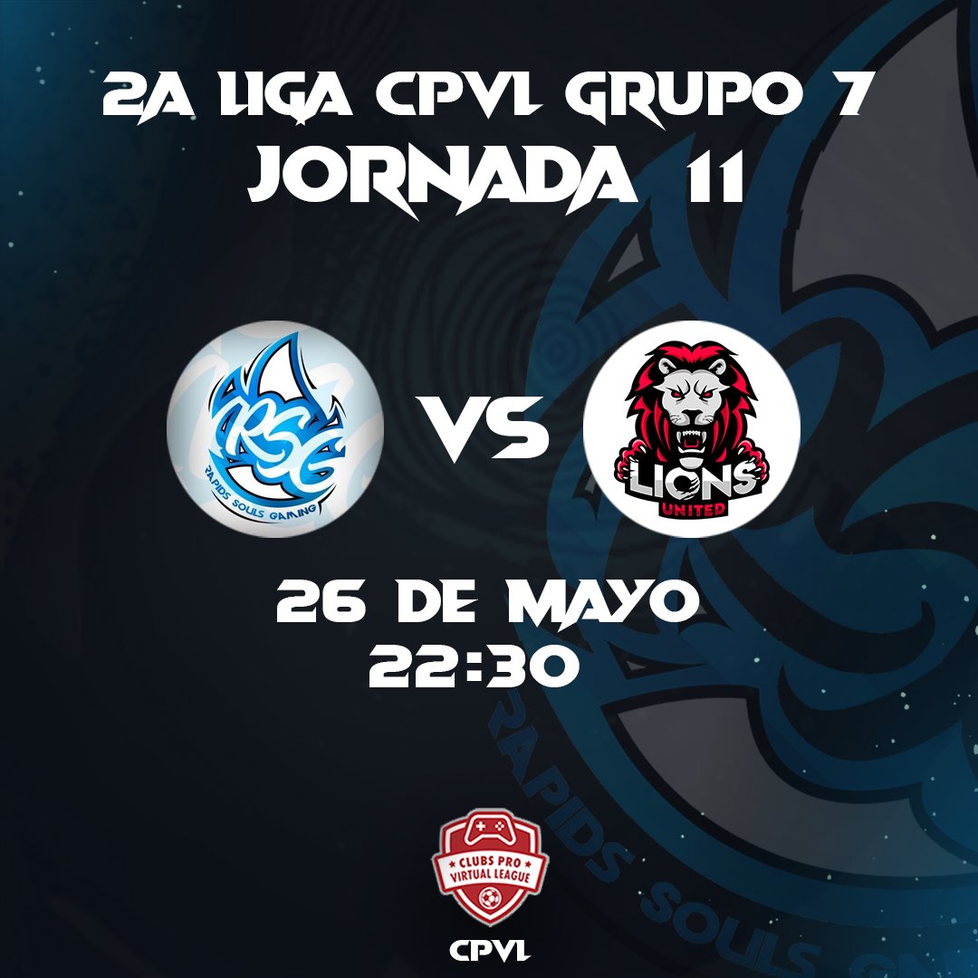 RapidsSoulsGMG's tweet photo. 🔥¡Martes, seguimos con las jornadas de FIFA! 

⚽2ª LIGA CPVL GRUPO 7 | @CPVL_ES
 
#JORNADA11

🗓️ 26/05/2020
⏰22:30

🆚@GainekoFc

🏆@CPVL_ES https://t.co/lacwHGBQDL