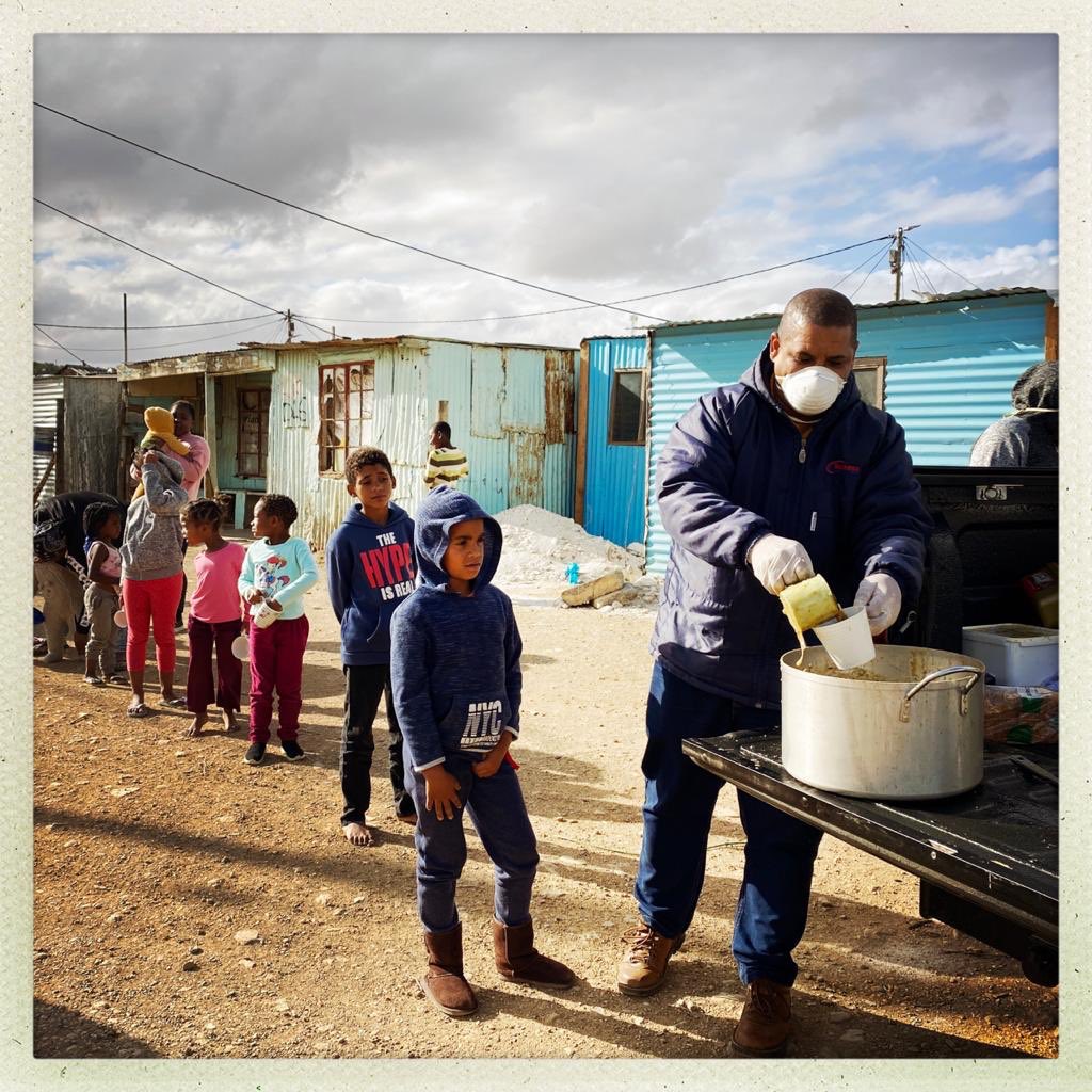 Richard1Lawton's tweet photo. Our Raintree Solutions COVIDHEROS for today - Zoon Jacobs and team in Bredasdorp South Africa! Feeding thousands daily through the generosity of farmers, shopkeepers and foundations and friends overseas! And the many who have little but give much! https://t.co/T37arPAvx3