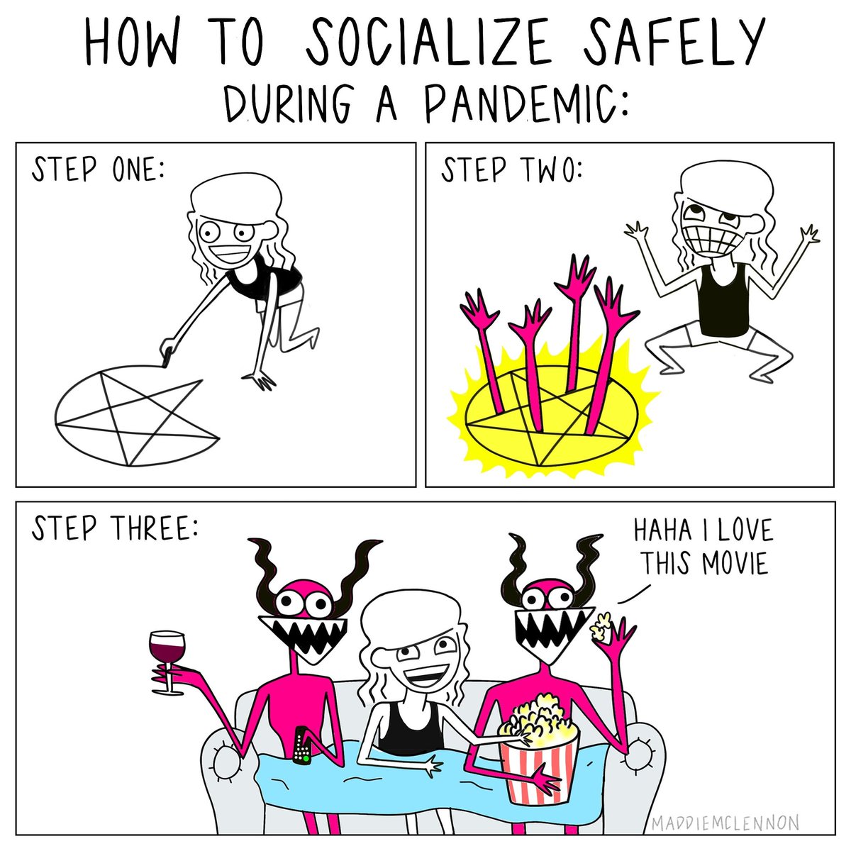 maddiemclennon's tweet photo. STAY SAFE. PARTY WITH YOUR DEMONS. https://t.co/7JsZd1uZub