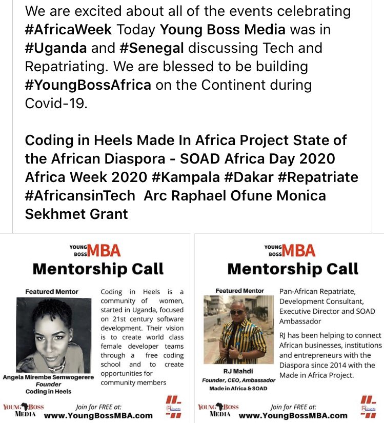 CodinginHeelsug's tweet image. It was such an honor to be interviewed by Young Boss Media Inc’s Monica Sekhmet Grant. We discussed the future of Uganda’s very young population especially in regards to the adoption of Technology & entrepreneurship.
#Youngbossmedia #Codinginheels