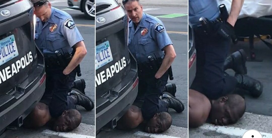 Minneapolis police officer pressed his knee into this man's neck yesterday while he was on the ground handcuffed.The man repeatedly said "I cant breathe."Bystanders were also begging the officer to stop.The man died.The officers are now on paid leave.