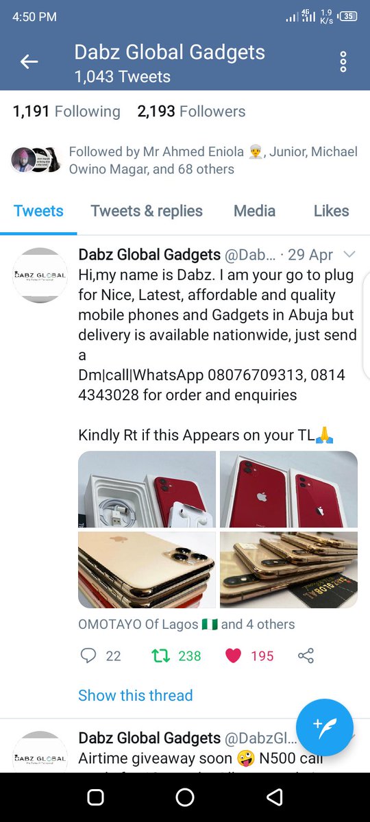 Dabz Global Gadgets ABUJA APPLE CENTRE on Twitter "Airtime giveaway