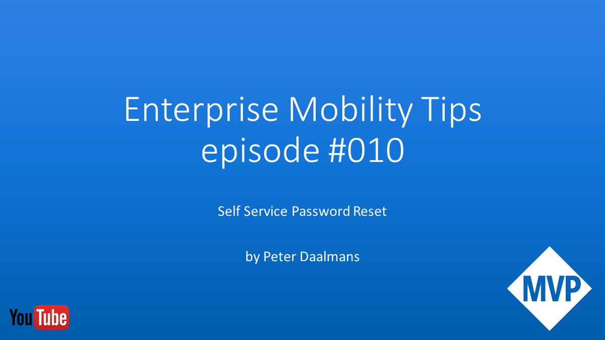 pdaalmans's tweet photo. Just published new blog / video about Self Service Password Reset: Enterprise Mobility Tips Episode #010 https://t.co/QYntqI6Z6C  #AzureAD #SSPR #MSIntune #MSEMS #MVPBuzz #MEM #SelfServicePasswordReset https://t.co/J7to3hbyOh