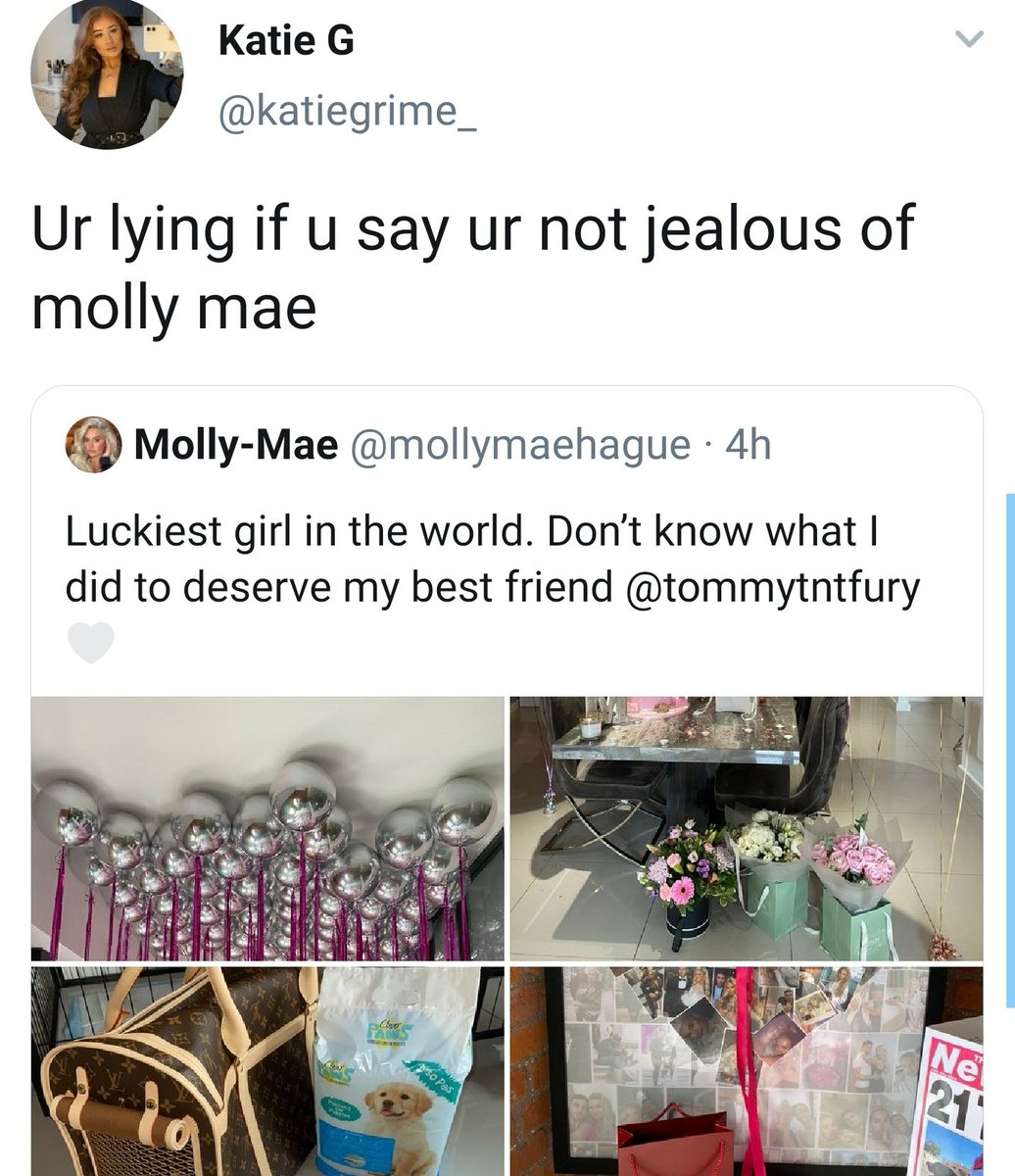 I had no idea who Molly Mae is until 10 mins ago. (don't watch  @LoveIsland) I saw her name trending on top & scrolled the tweets. What I read SHOCKED me!HUNDREDS of young women expressing dissapointment about their own lives & wishing they had her rich lifestyle & looks. (Cont.)
