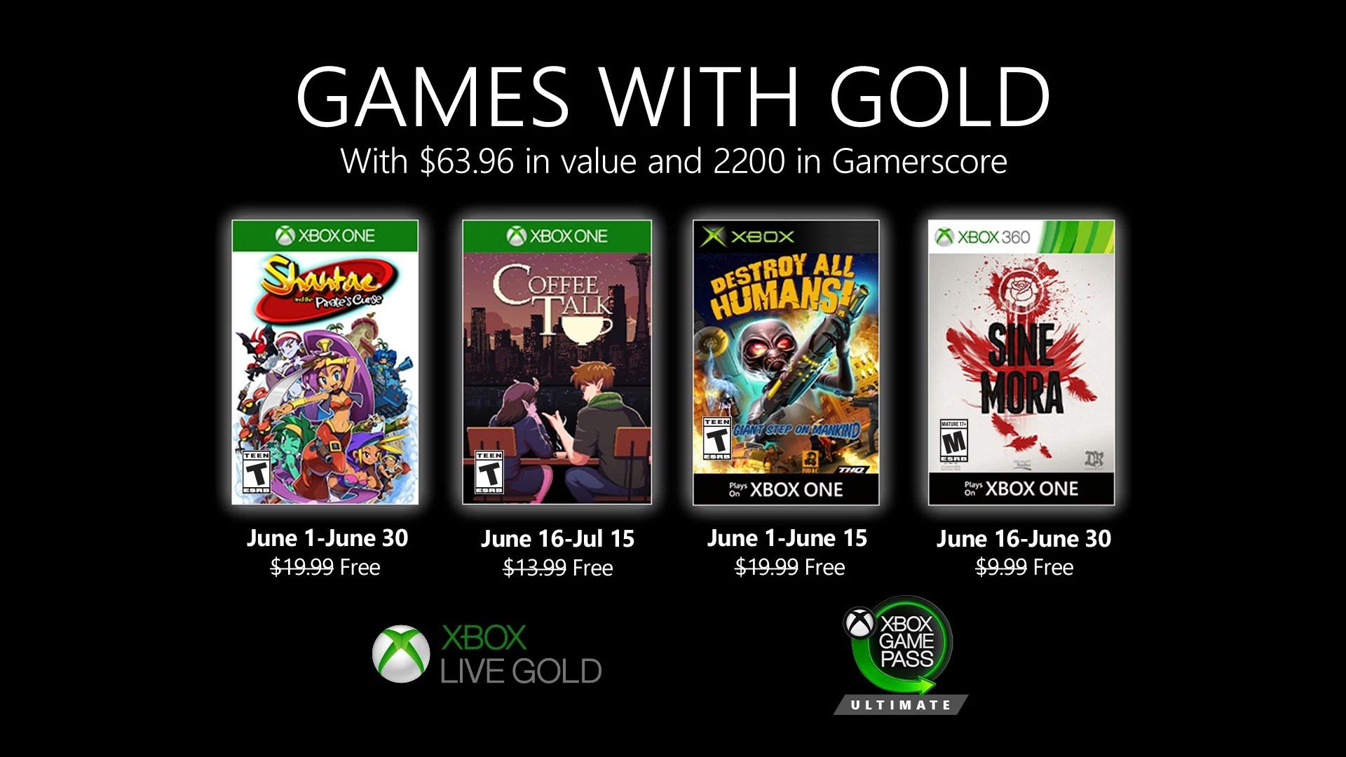 Xbox Live Games with Gold June 2020