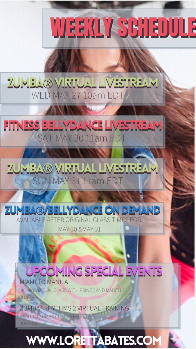 Here it is! Weekly livestream schedule! Head to lorettabates.com/virtual-classe… to sign up!