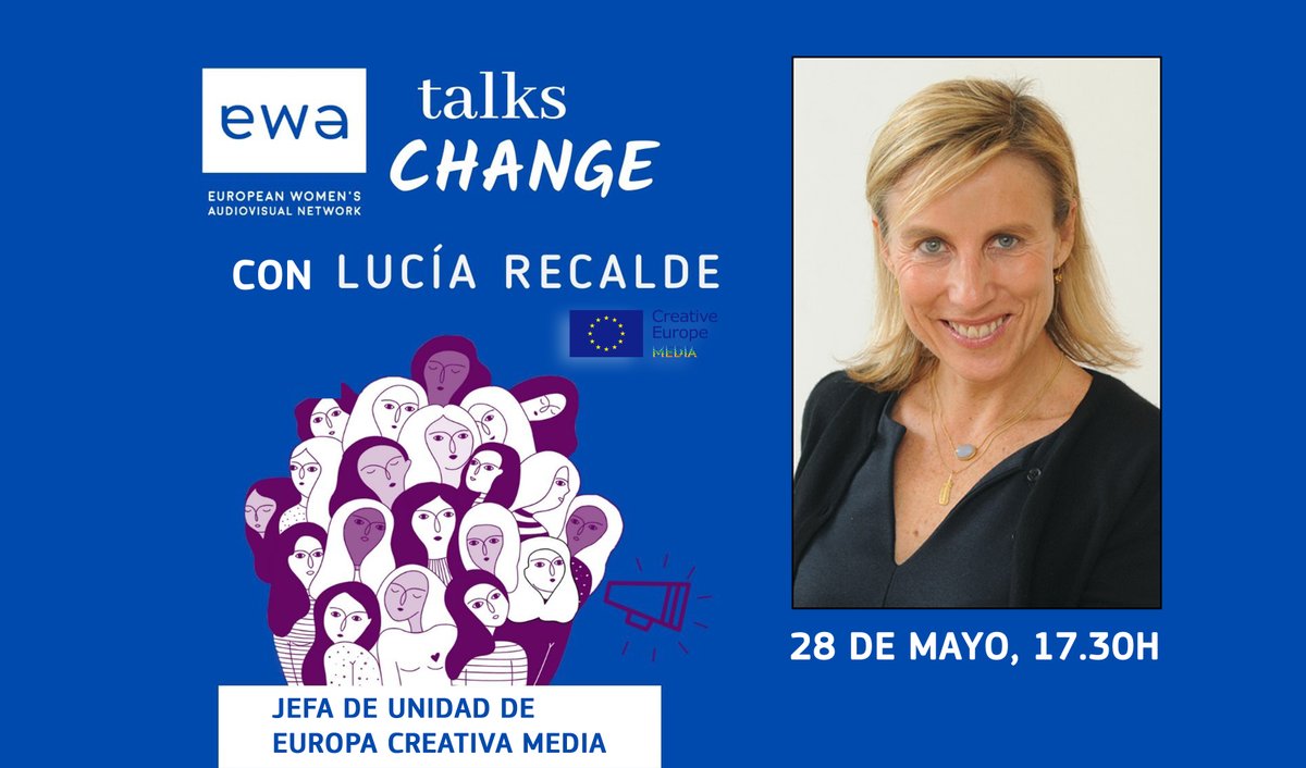 OficinaMEDIAEs's tweet photo. Si perteneces a la red @ewawomen, no te pierdas este jueves 28 a las 17.30h su EWA Talks CHANGE con Lucía Recalde, máxima responsable de @MEDIAprogEU 🇪🇺
#EWAtalksCHANGE
Más info > https://t.co/GNYrmn7tIF https://t.co/ZftkoQlmxB