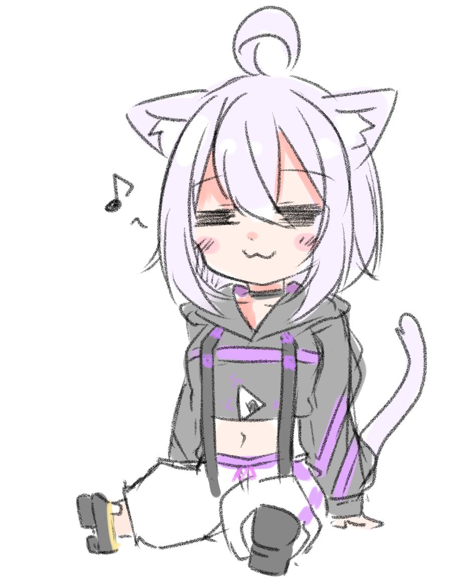 猫又おかゆ 「おやすみおかゆ 」|たまき七式(ななしき)のイラスト