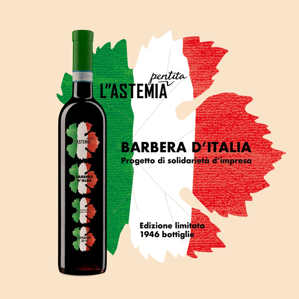 L''Astemia Pentita rende omaggio all’Italia presentando una speciale edizione limitata di 1946 bottiglie di “Barbera d’Alba Superiore”.
L’intero ricavato, grazie alla collaborazione con la Fondazione La Stampa <a href="/specchiotempi/">Specchio dei tempi</a>, andrà a sostegno delle piccole imprese del territorio.