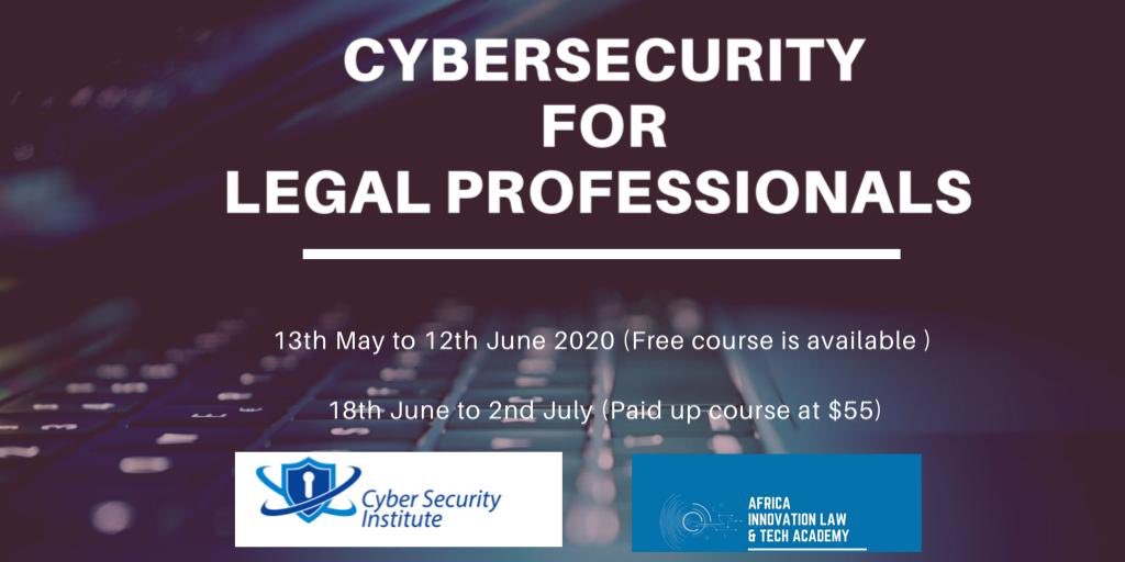 AILTAAfrica's tweet photo. The increased use of Technology on the African continent comes an increase in security breaches and cybercrime. Take this opportunity to sign up for the Cybersecurity for Legal Professionals Course to gain knowledge on how you can protect yourself &amp; clients. https://t.co/tm1DtG0DS9