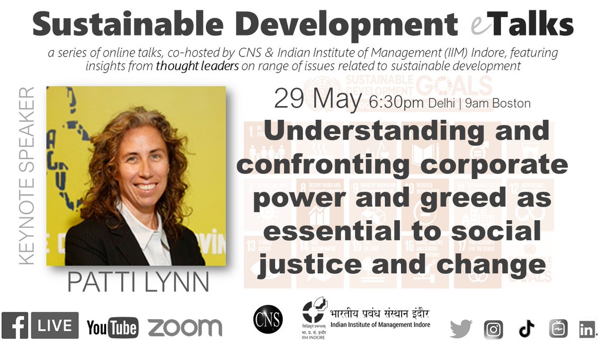 cns_health's tweet photo. Join us on 29/5 in #SDGtalks w Patti Lynn of @StopCorpAbuse on "Understanding &amp; confronting corporate power &amp; greed as essential to social #justice and change"

https://t.co/RsgPS1W33i

#developmentjustice #corporateaccountability #corporatecapture #climatejustice #SocialJustice https://t.co/HYelGhWjYz