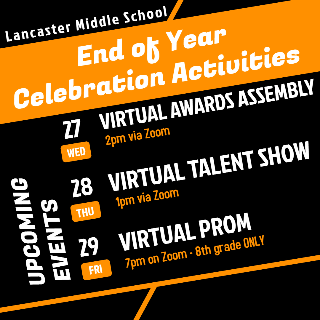 LISDMiddle's tweet image. We have made it to the last week of school and we are ending it with a BANG! Take a look at our End of Year Celebration Activities @LancasterISD