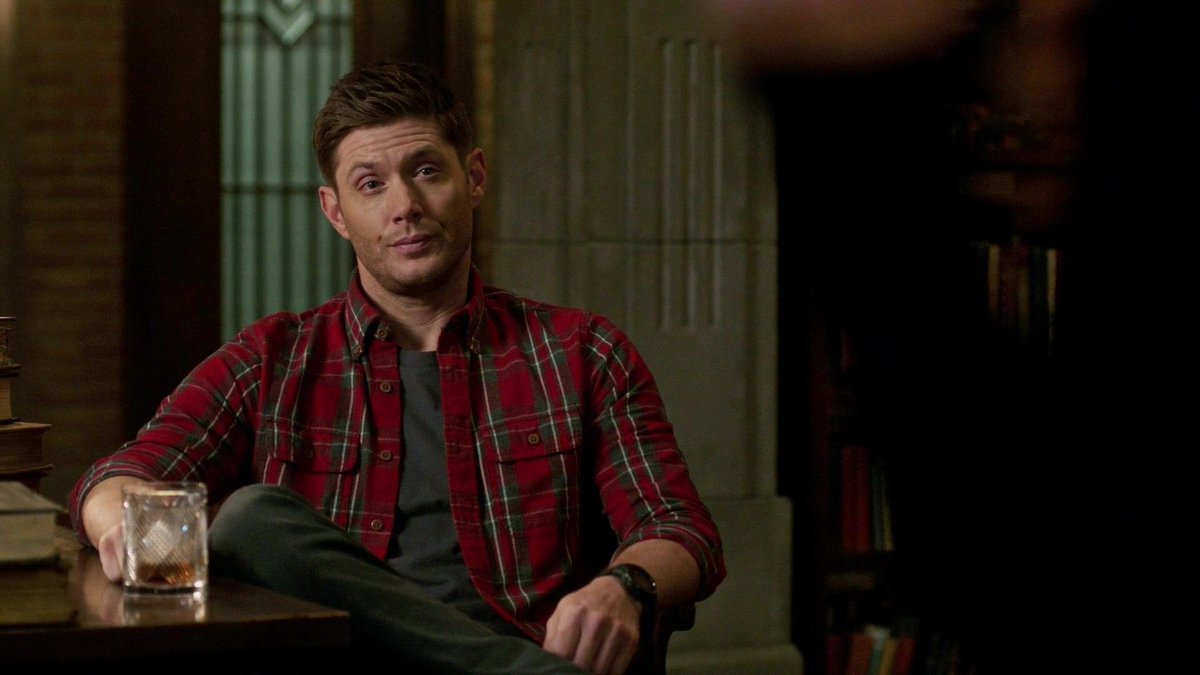 thread of dean winchester but he is wearing less and less layers of clothes as your scroll down