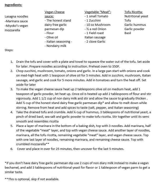 hydrogenbonde's tweet photo. I may have developed a really good nondairy lasagna recipe (I haven't 100% confirmed if its vegan or not but it does not include meat, dairy, or eggs) https://t.co/f52SqSsANh