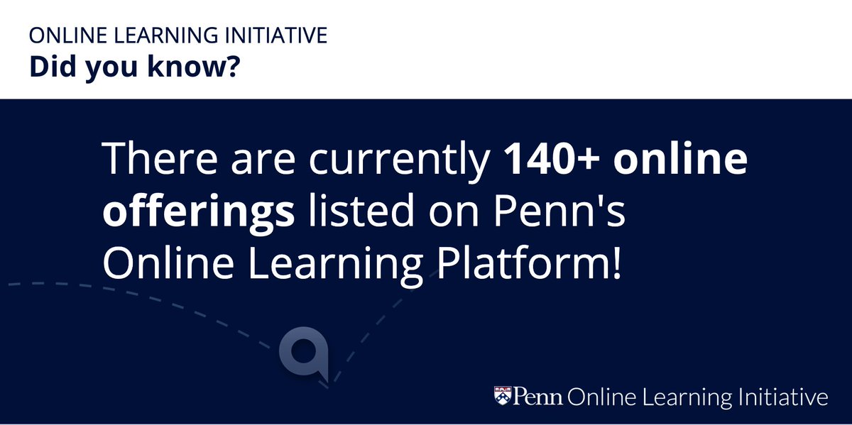 With so many online courses to choose from, Penn has something for everyone. Check out off of Penn's online offerings here: platform.onlinelearning.upenn.edu #PennOnline