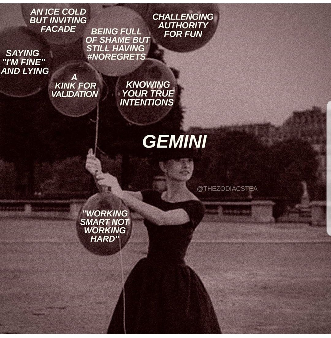  @LoyalRoyalty_T I scavenged and found us some Gemini memes to celebrate this upcoming period of our birthdays..... Yes I might have been doing this instead of paying attention to things I should have been