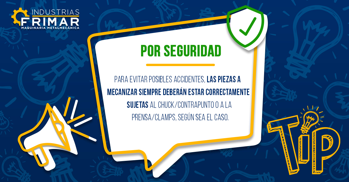 frimarmaq's tweet photo. Preocupados por tu seguridad en Industrias Frimar te recomendamos, que antes de comenzar a maquinar cualquier pieza te cerciores que estรก correctamente sujeta a la maquina.
#Industrias #Frimar #tip #consejo #seguridad #advice #safety https://t.co/O9MBaOcee9