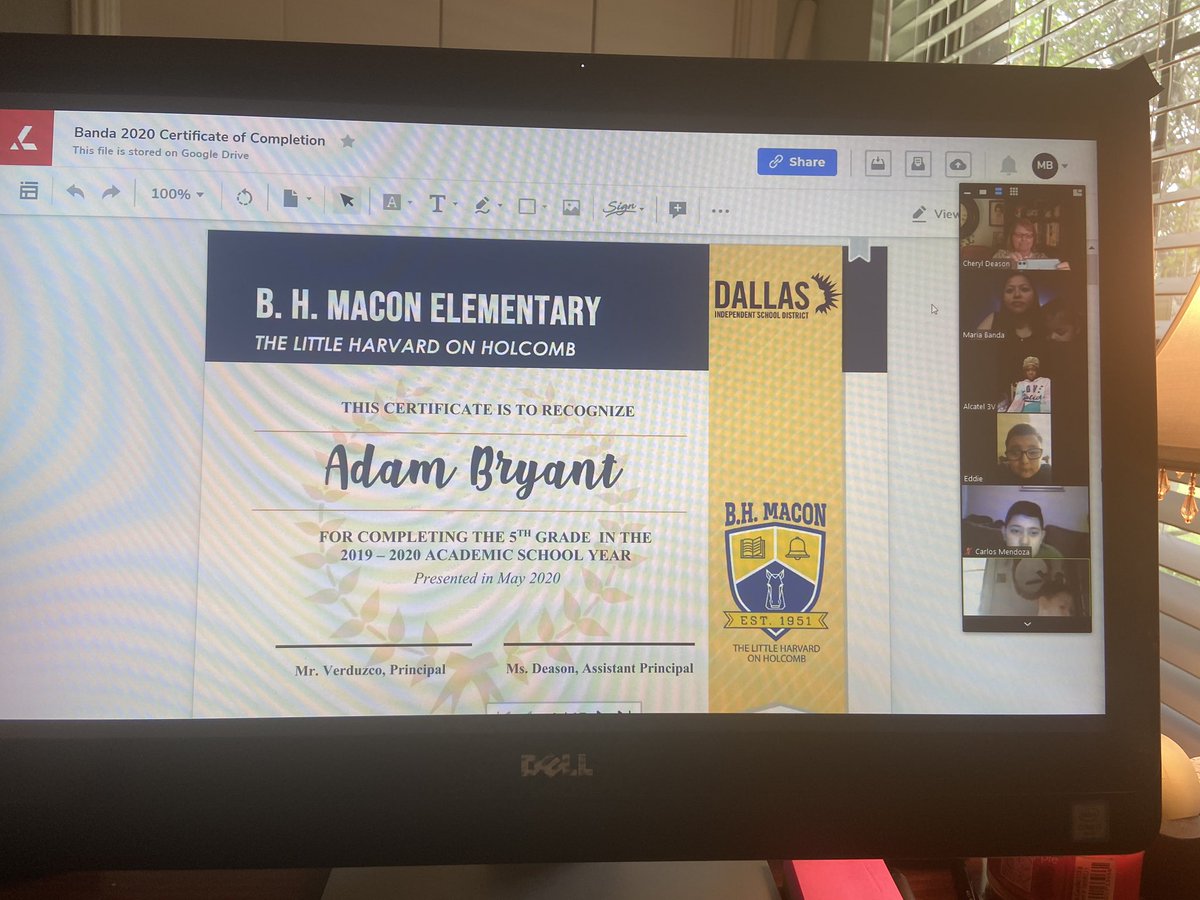 deason_cheryl's tweet photo. It was good to see our fifth grade students receive their awards virtually. https://t.co/gTdr7xqXnD
