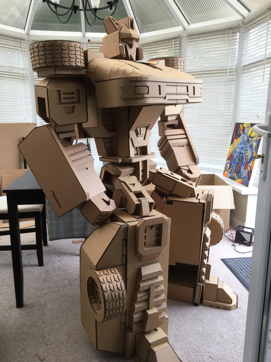 Jazz was my first Transformer (a long, long time ago...!) and he’s been my favourite ever since. There was no way I could get through lockdown with out making my own. 100% Cardboard. 100% Hand made. 100% keeping him!
