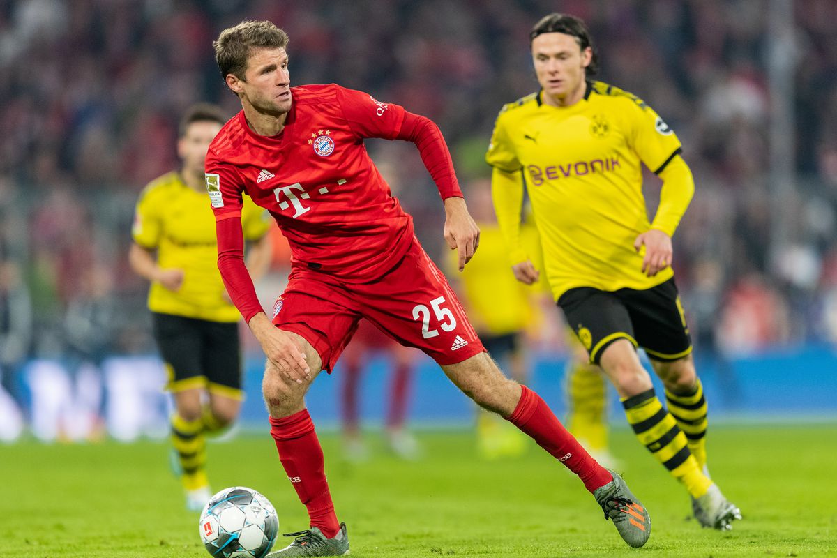 In the Bundesliga, the ball is in play for an average of 54:25 minutes. However, in games between Dortmund and Bayern since 2016 the ball has been in play for 59:42 minutes (23:40 – Dortmund | Bayern – 36:02).Both teams want to play on the ball.