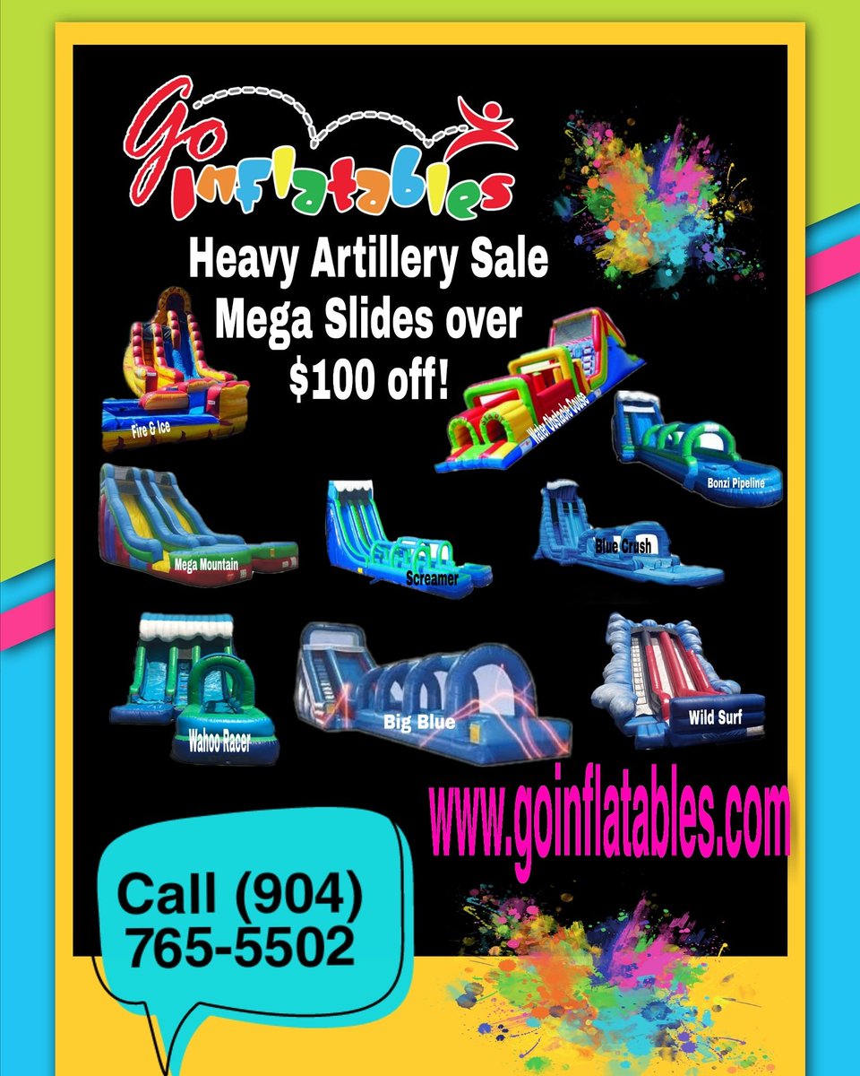 Go_Inflatables's tweet image. Waterslide Heavy Artillery Sale - Call 904-765-5502