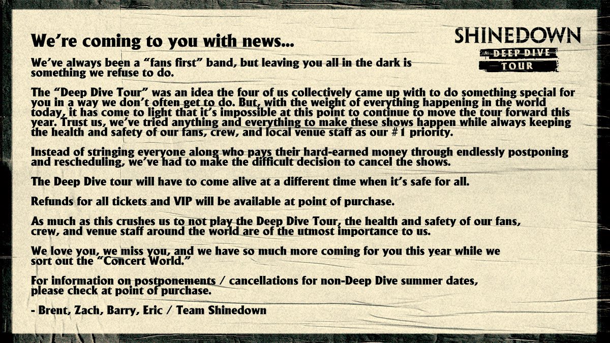 ZMyersOfficial's tweet photo. Please see below for important information regarding our #SDDeepDiveTour ⬇️💛 https://t.co/hI8lBKEaZM