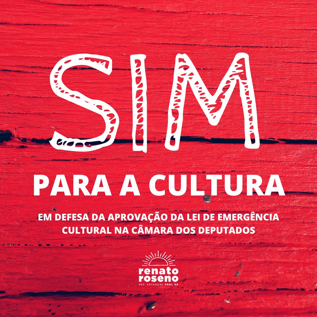 renatoroseno's tweet photo. A Câmara dos Deputados vota hoje a proposta de Lei de Emergência Cultural e é preciso que ela seja aprovada para garantir a sobrevivência do setor cultural durante as medidas de isolamento social decorrentes da pandemia!

#LeideEmergênciaCultural
#aprovaemergenciacultural https://t.co/uxXT6N6Qyy