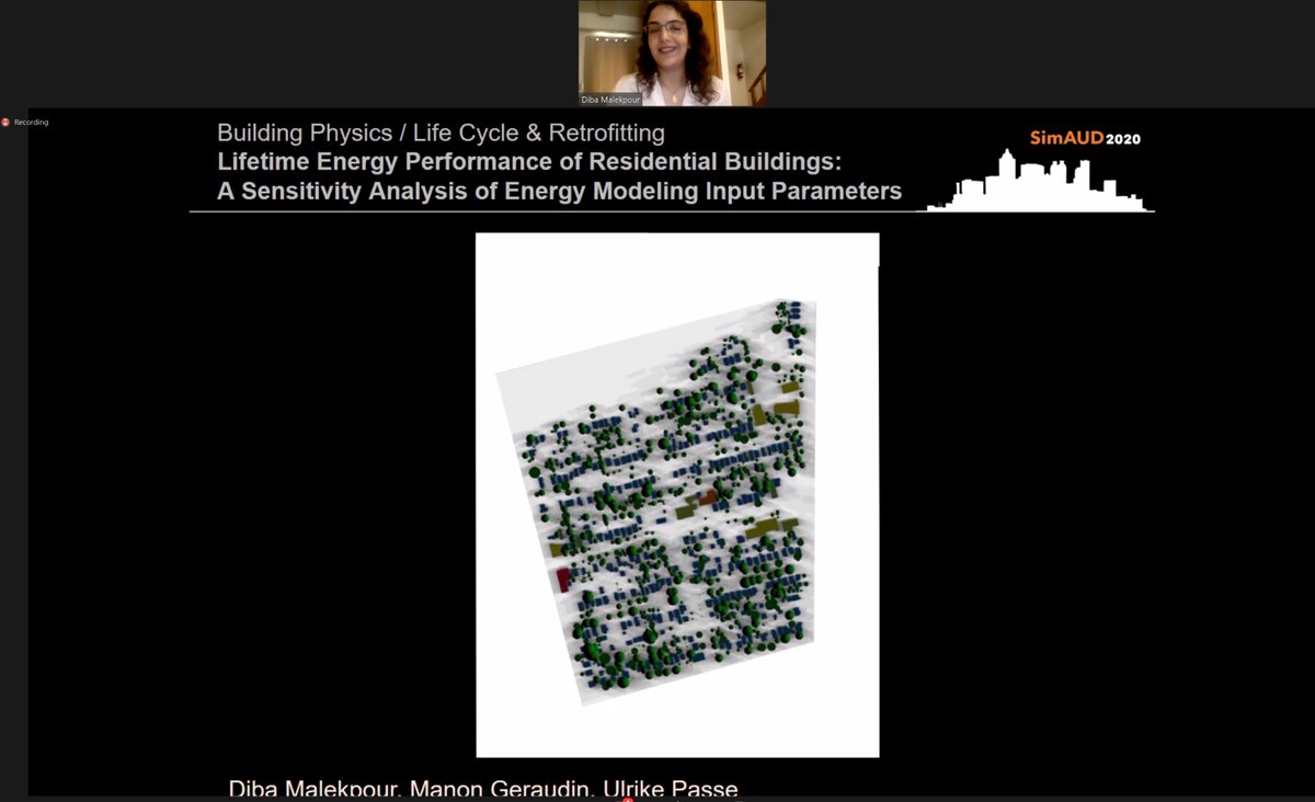SimAUDConf's tweet photo. Lifetime Energy Performance of Residential Buildings: A Sensitivity Analysis of Energy Modeling Input Parameters
presented by Diba Malekpour
#SimAUD #SimAUD2020 https://t.co/CvWuzrdAMg