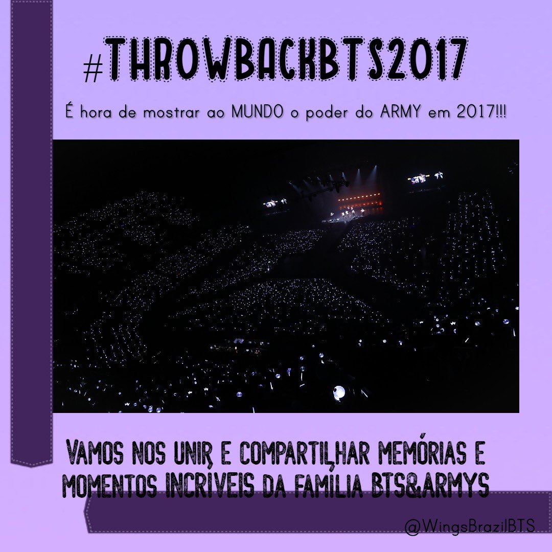 whyparkjeon's tweet photo. Hoje iremos para 2017!!
2017 foi um ano incrível e bem corrido, tivemos Wings Tour e foi inesquecível, ne?
Vamos relembrar esses momentos?
Usem #ThrowbackBTS2017 + @BTS_twt 💜 https://t.co/NTlfh84toN
