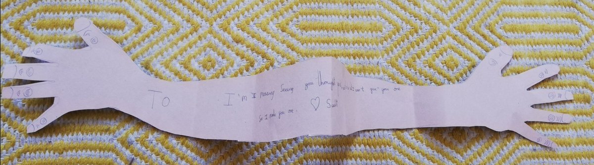 Beccyshuttlewo1's tweet photo. #day70 #OTforisolation
#huginthepost #scissorskills
#markmaking
Not sure how everyone else is feeling but in our house we are missing hugs from others ๐ญ so why not send a grandparent etc a hug in the post
@Hannah_LeeOT @Airedaleahps https://t.co/XY6D0H5Jg8