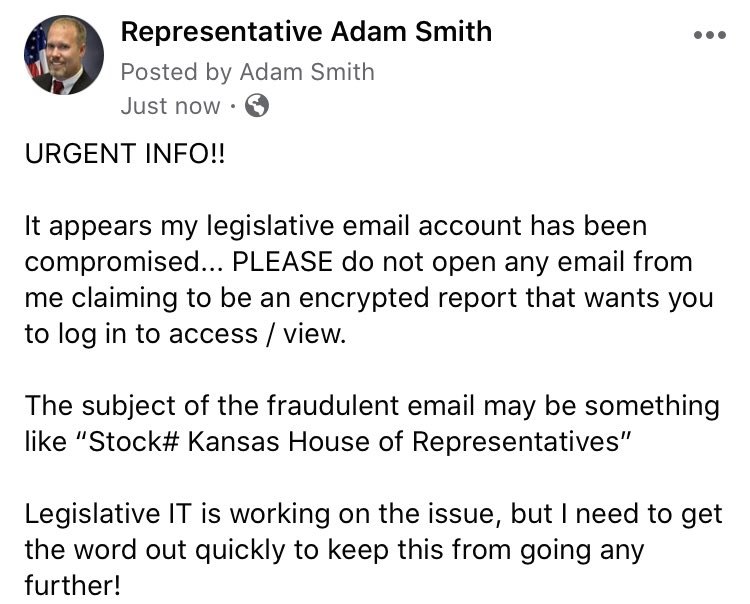 Urgent Notice: legislative email account compromised!!